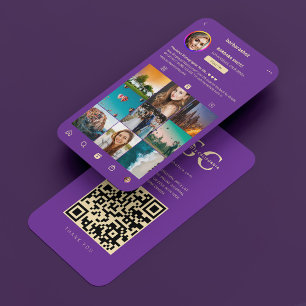 Carte De Visite Royal Purple photographe Instagram Monogramme