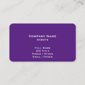 Carte de visite royal simple violet (Devant)