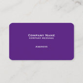 Carte de visite royal simple violet (Dos)