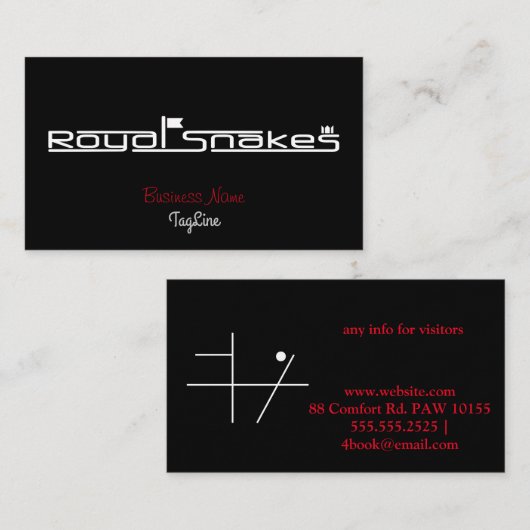 Carte De Visite Royal Snakes Logo only Business Card (Devant / Derrière)