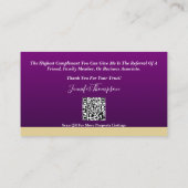 Carte de visite royal violet avec accentuation or (Dos)