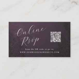 Carte De Visite RSVP en ligne QR Code mariage de théâtre ornementa