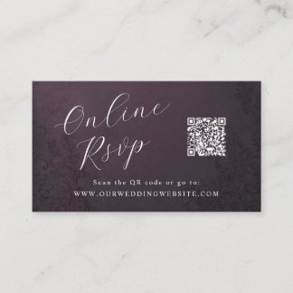 Carte De Visite RSVP en ligne QR Code mariage de théâtre ornementa