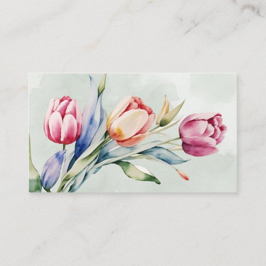 Carte De Visite RSVP en ligne QR Code tulips site de printemps (Dos)