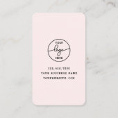 Carte De Visite Ruban à coeur de script fait main avec amour (Dos)