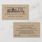 Carte De Visite Ruban artisanal et couture sur mesure (Devant / Derrière)