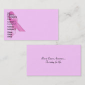 Carte De Visite Ruban de cancer du sein (Devant / Derrière)