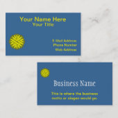 Carte De Visite Ruban de fleurs jaunes par Kenneth Yoncich (Devant / Derrière)