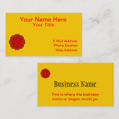 Carte De Visite Ruban de fleurs rouges par Kenneth Yoncich (Devant / Derrière)