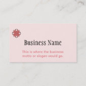 Carte De Visite Ruban de trèfle rose par Kenneth Yoncich (Dos)