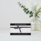 Carte De Visite Ruban noir et blanc (Debout devant)