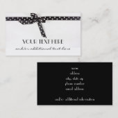 Carte De Visite Ruban noir et blanc (Devant / Derrière)