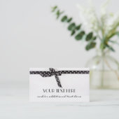 Carte De Visite Ruban noir et blanc (Debout devant)