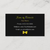 Carte De Visite Ruban noir et blanc à la mode de jaune (Dos)