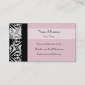 Carte De Visite Ruban parisien élégant de rose de damassé (Dos)