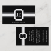 Carte De Visite Ruban résidentiel d'or d'immobiliers d'agent (Devant / Derrière)