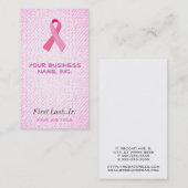 Carte De Visite Ruban rose (Devant / Derrière)