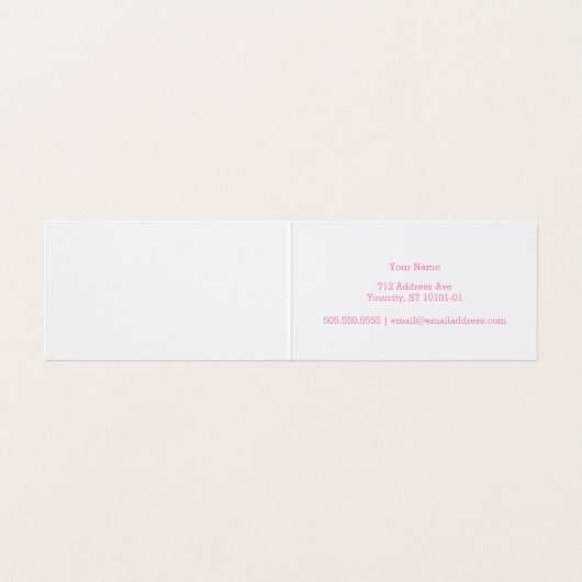 Carte De Visite Ruban rose (Intérieur déplié)