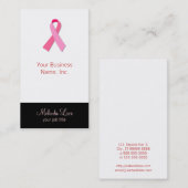 Carte De Visite Ruban rose (Devant / Derrière)