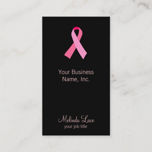 Carte De Visite Ruban rose (Devant)