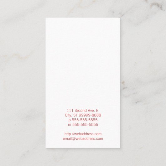 Carte De Visite Ruban rose (Dos)