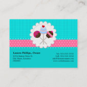 Carte De Visite Ruban rose Turquoise Pops (Dos)
