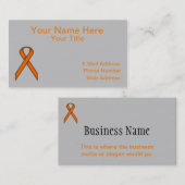 Carte De Visite Ruban standard orange (Devant / Derrière)