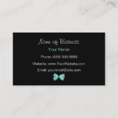 Carte De Visite Ruban Zebra Aqua Mint Noir et Blanc tendance (Dos)