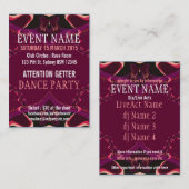 Carte De Visite Rubans Papillons Événement Fête Mini Flyer (Devant / Derrière)