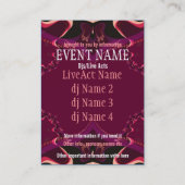 Carte De Visite Rubans Papillons Événement Fête Mini Flyer (Dos)