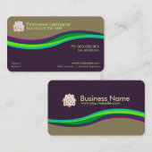 Carte de visite Rubans Violet Vert (Devant / Derrière)