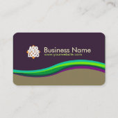 Carte de visite Rubans Violet Vert (Dos)