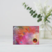 Carte De Visite RUBIS ABSTRAIT, rouge vif bleu rose (Debout devant)