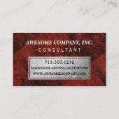 Carte De Visite Ruby Crimson Rouge | Classic Grunge Professional (Dos)