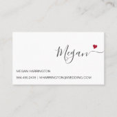 Carte De Visite Ruby Heart Simple Élégante Typographie Personnalis (Devant)