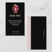 Carte De Visite Ruby Jewel - Red Ruby Logo (Devant / Derrière)