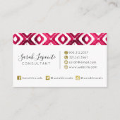 Carte De Visite Ruby Red Chic & Elegant Motif Ikat (Dos)