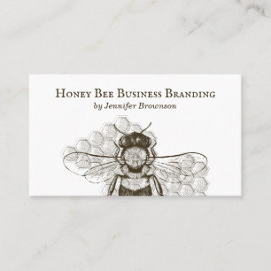 Carte De Visite Ruche Apiary Rétro Abeille Alvéole Simple