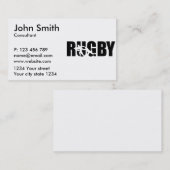 Carte De Visite Rugby (Devant / Derrière)