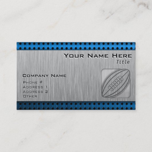 Carte De Visite Rugby balayé de Métal-regard (Devant)