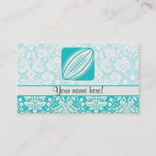 Carte De Visite Rugby turquoise