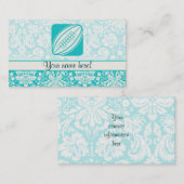 Carte De Visite Rugby turquoise (Devant / Derrière)
