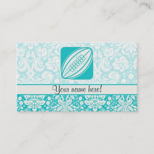 Carte De Visite Rugby turquoise (Devant)