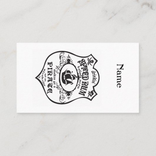 Carte De Visite Rum épicé Pirate Boisson Thunder_Cove  (Dos)