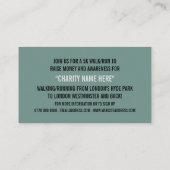 Carte De Visite Runner, Carity Run-Walk-a-Thon Event (Dos)