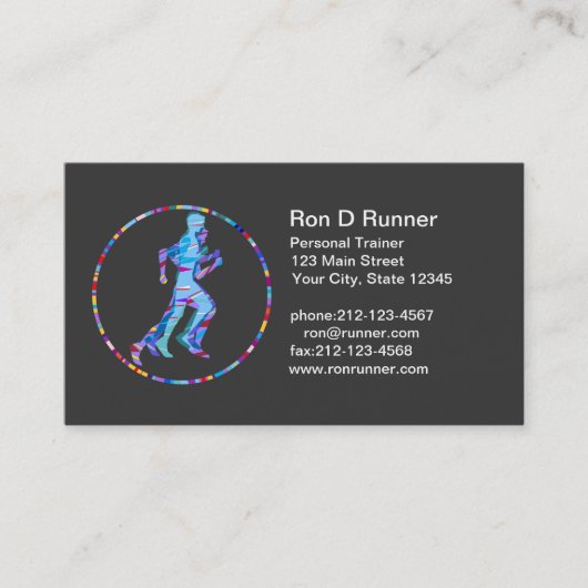 Carte De Visite Runner in Motion Art (Devant)