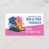 Carte De Visite Running Shoe, Charity Run-Walk-a-Thon Event (Devant)