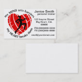 Carte De Visite Rupture des affaires personnelles d'entraîneur de (Devant / Derrière)