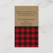 Carte De Visite Russe Buffalo Plaid Joyeux Kraft de Noël (Dos)