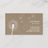 Carte De Visite Russe Burlap Dandelion Mariage Planning (Dos)